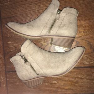 MIA Faux Suede Zipper Booties